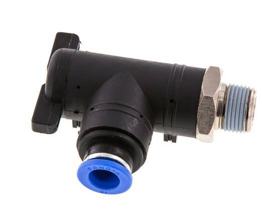 robinet à bille coudé à 2 voies 10 mm - R3/8'' Plastique/laiton