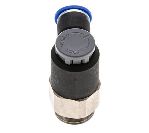 Flow Control Valve Meter-Out Elbow 10 mm - G1/2'' Brass/PA 66 Locknut