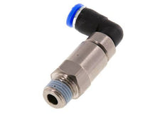 coude 6mm & R1/4'' Joint rapide pivotant Filets mâles Push-In Laiton nickele/PBT NBR Rotatif