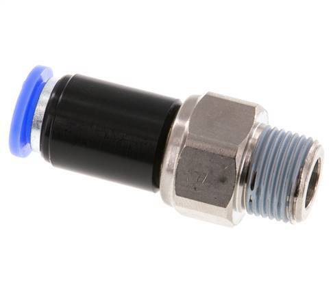 10mm & R3/8'' Joint articulé Filetages mâles à enfoncer Laiton nickelé/PBT NBR Rotatif