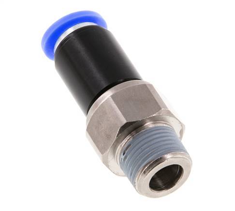 10mm & R3/8'' Joint articulé Filetages mâles à enfoncer Laiton nickelé/PBT NBR Rotatif