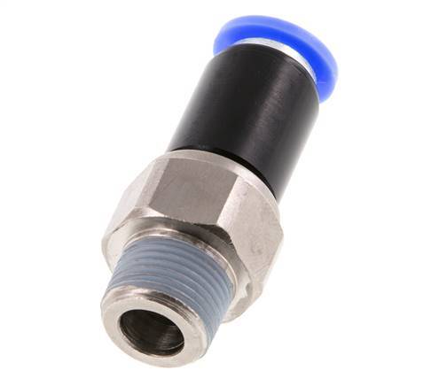 10mm & R3/8'' Joint articulé Filetages mâles à enfoncer Laiton nickelé/PBT NBR Rotatif