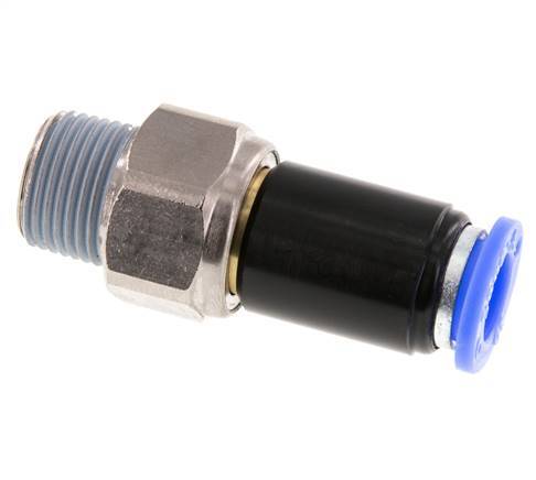10mm & R3/8'' Joint articulé Filetages mâles à enfoncer Laiton nickelé/PBT NBR Rotatif