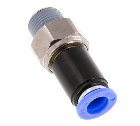 10mm & R3/8'' Joint articulé Filetages mâles à enfoncer Laiton nickelé/PBT NBR Rotatif