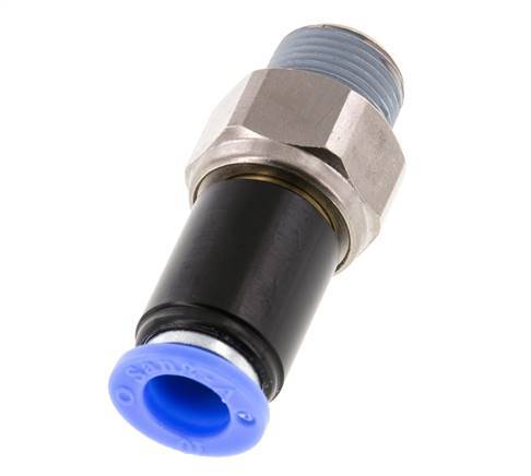 10mm & R3/8'' Joint articulé Filetages mâles à enfoncer Laiton nickelé/PBT NBR Rotatif