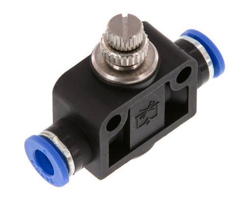 Silencieux de contrôle du débit droit 6 mm laiton/PA 66