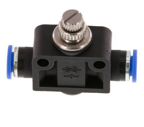 Silencieux de contrôle du débit droit 6 mm laiton/PA 66