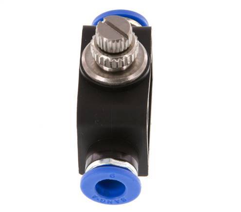 Silencieux de contrôle du débit droit 6 mm laiton/PA 66