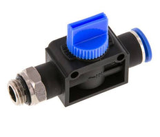 vanne manuelle d'arrêt à 3/2 voies 10 mm - G1/4'' plastique/laiton Filetage côté ventilation