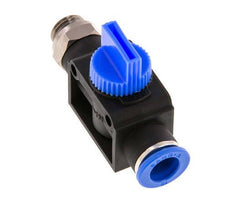 vanne manuelle d'arrêt à 3/2 voies 10 mm - G1/4'' plastique/laiton Filetage côté ventilation