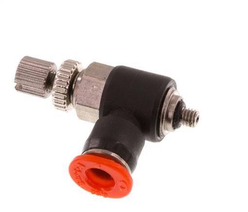 Coude d'entrée du silencieux Flow Control 4 mm - M3 Laiton/PBT