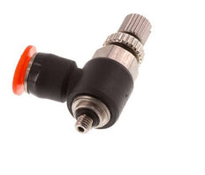 Flow Control Silencer Meter-In Elbow 4 mm - M3 Brass/PBT