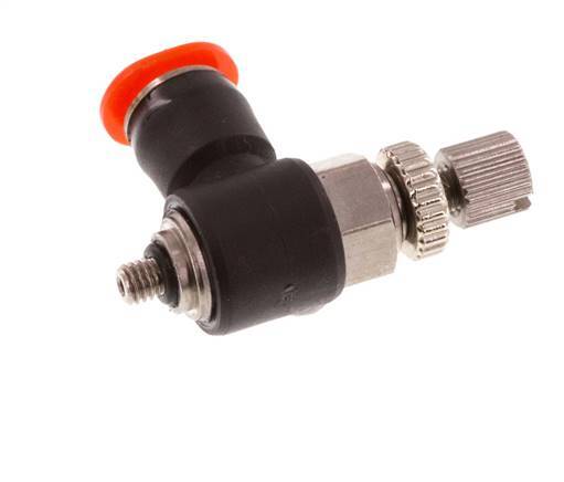 Coude d'entrée du silencieux Flow Control 4 mm - M3 Laiton/PBT