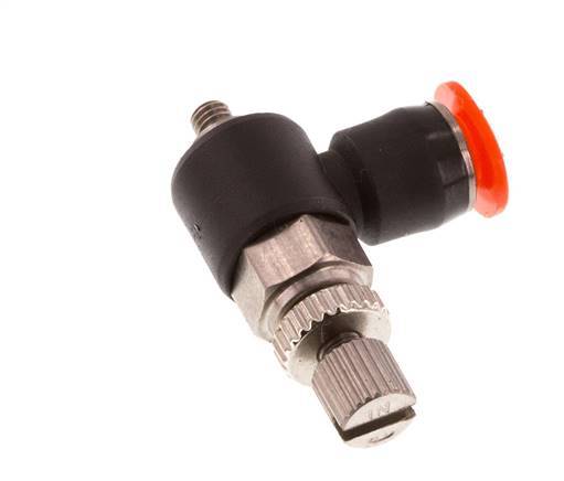 Coude d'entrée du silencieux Flow Control 4 mm - M3 Laiton/PBT