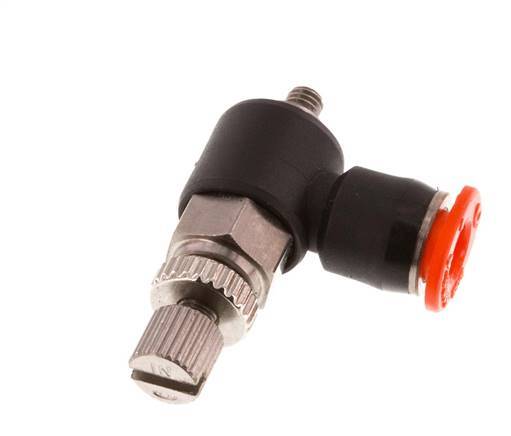 Coude d'entrée du silencieux Flow Control 4 mm - M3 Laiton/PBT