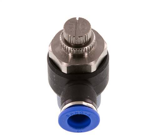 Coude de sortie du compteur du silencieux Flow Control 10 mm - R1/2'' Brass/PA 66