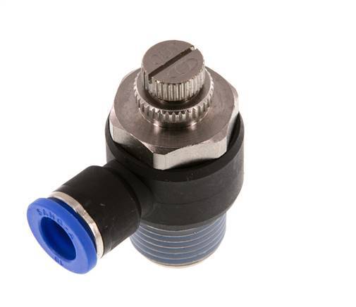 Coude de sortie du compteur du silencieux Flow Control 10 mm - R1/2'' Brass/PA 66