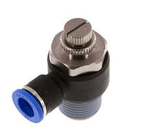 Coude de sortie du compteur du silencieux Flow Control 10 mm - R1/2'' Brass/PA 66