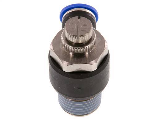 Coude de sortie du compteur du silencieux Flow Control 10 mm - R1/2'' Brass/PA 66