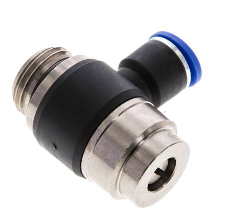 Coude de sortie du compteur du silencieux de contrôle du débit 10 mm - G1/2'' Laiton/PA 66 Vis fendue