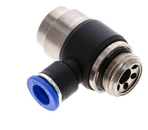 Coude de sortie du compteur du silencieux de contrôle du débit 10 mm - G1/2'' Laiton/PA 66 Vis fendue