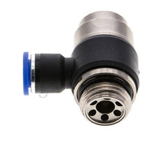 Coude de sortie du compteur du silencieux de contrôle du débit 10 mm - G1/2'' Laiton/PA 66 Vis fendue