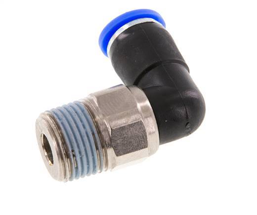 coude 8mm & R3/8'' Joint pivotant Filets mâles à enfoncer Laiton nickele/PBT NBR Rotatif