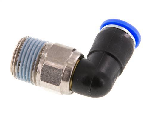 coude 8mm & R3/8'' Joint pivotant Filets mâles à enfoncer Laiton nickele/PBT NBR Rotatif