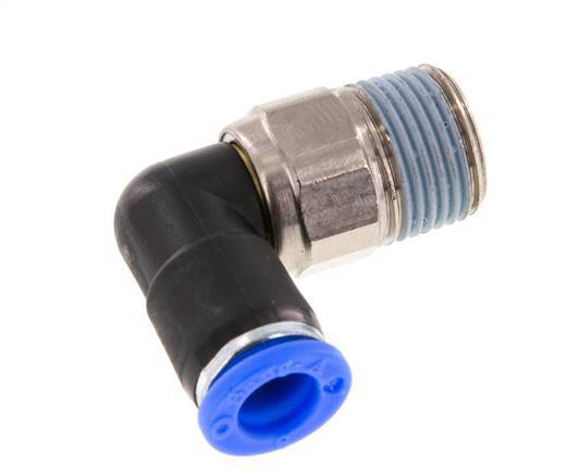 coude 8mm & R3/8'' Joint pivotant Filets mâles à enfoncer Laiton nickele/PBT NBR Rotatif