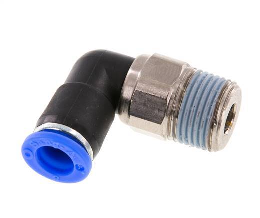 coude 8mm & R3/8'' Joint pivotant Filets mâles à enfoncer Laiton nickele/PBT NBR Rotatif