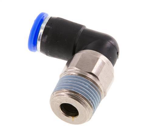 coude 8mm & R3/8'' Joint pivotant Filets mâles à enfoncer Laiton nickele/PBT NBR Rotatif
