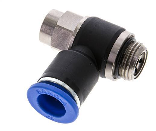 Flow Control Silencer Meter-Out Elbow 12 mm - G3/8'' Brass/PA 66 Slotted Screw