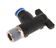 robinet à bille coudé à 2 voies 8 mm - R3/8'' Plastique/laiton