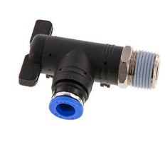 robinet à bille coudé à 2 voies 8 mm - R3/8'' Plastique/laiton
