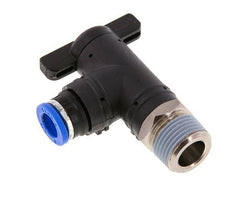 robinet à bille coudé à 2 voies 8 mm - R3/8'' Plastique/laiton