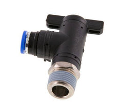 robinet à bille coudé à 2 voies 8 mm - R3/8'' Plastique/laiton