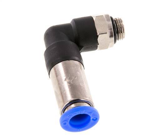 Raccord enfichable 8mm & G1/8'' mâle coude autobloquant laiton/PBT 0-10bar (0-145psi)