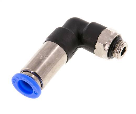 Raccord enfichable 8mm & G1/8'' mâle coude autobloquant laiton/PBT 0-10bar (0-145psi)