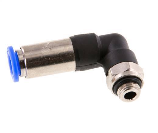 Raccord enfichable 8mm & G1/8'' mâle coude autobloquant laiton/PBT 0-10bar (0-145psi)