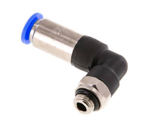 Raccord enfichable 8mm & G1/8'' mâle coude autobloquant laiton/PBT 0-10bar (0-145psi)