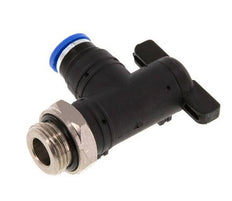 vanne à bille coudée à 2 voies 8 mm - G3/8'' plastique/laiton