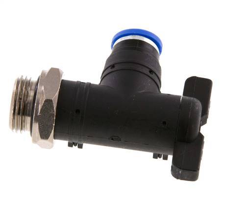 vanne à bille coudée à 2 voies 8 mm - G3/8'' plastique/laiton