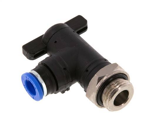 vanne à bille coudée à 2 voies 8 mm - G3/8'' plastique/laiton