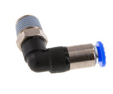 Raccord à Enfoncer 6mm & R1/4'' Mâle Coude Autobloquant en Laiton/PBT 0-10bar (0-145psi) [2 Pièces].