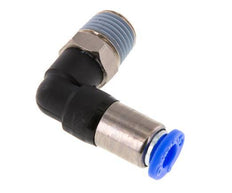Raccord à Enfoncer 6mm & R1/4'' Mâle Coude Autobloquant en Laiton/PBT 0-10bar (0-145psi) [2 Pièces].
