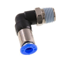Raccord à Enfoncer 6mm & R1/4'' Mâle Coude Autobloquant en Laiton/PBT 0-10bar (0-145psi) [2 Pièces].