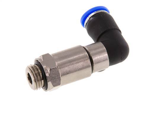 coude 8mm & G1/4'' Joint rapide pivotant Filets mâles à enfoncer Laiton nickele/PBT NBR Rotatif