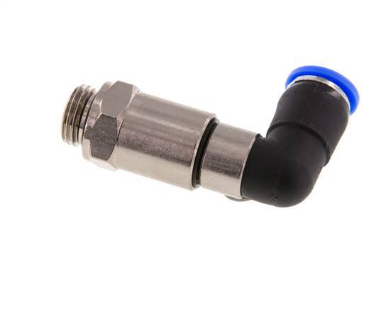coude 8mm & G1/4'' Joint rapide pivotant Filets mâles à enfoncer Laiton nickele/PBT NBR Rotatif