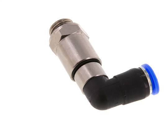 coude 8mm & G1/4'' Joint rapide pivotant Filets mâles à enfoncer Laiton nickele/PBT NBR Rotatif