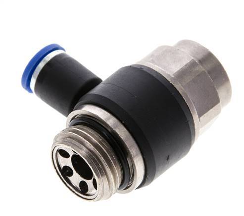 Coude de sortie de compteur pour silencieux 8 mm - G1/2'' laiton/PA 66 Vis fendue